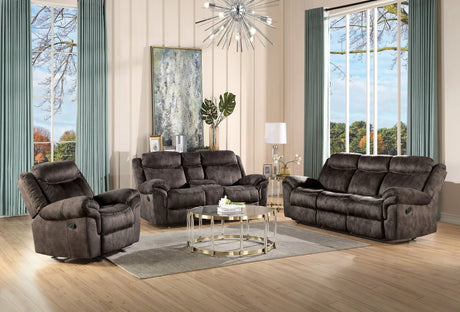 Zubaida - Two Tone Velvet 3 Piece Recliner Living Room Set - Furniture Home Direct