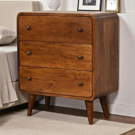 3 Drawer Mini Curved Chest - Furniture Home Direct