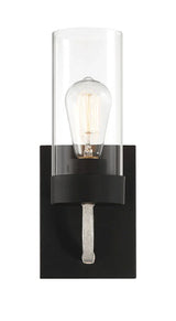 Zephyr - Single Light Sconce - Black / Clear - Furniture Home Direct