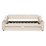 Upholstered Daybed With Storage Armrests And USB Port - Furniture Home Direct