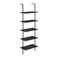Bookshelf, Bookcase, Etagere, Ladder, 5 Tier, For Office, Marble Look Contemporary & Modern - Furniture Home Direct