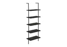 Bookshelf, Bookcase, Etagere, Ladder, 5 Tier, For Office, Marble Look Contemporary & Modern - Furniture Home Direct