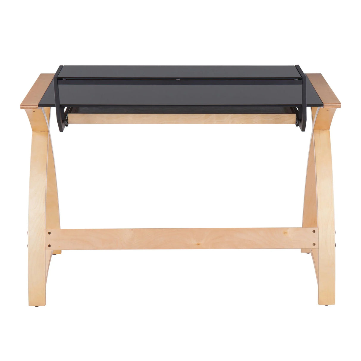 Bentley - Mid-Century Modern Office Desk - Natural / Black - Furniture Home Direct