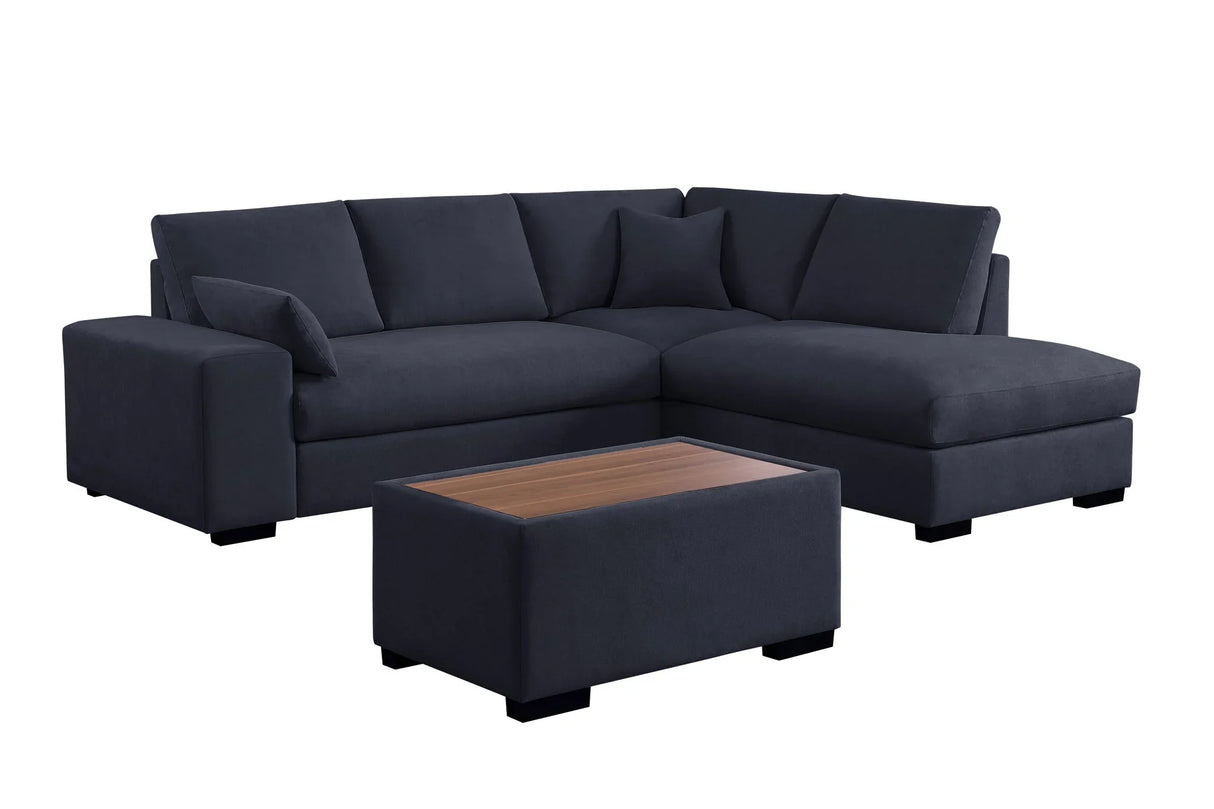 Joshua - 100" Sectional Sofa with Right Facing Chaise and Console Ottoman - Furniture Home Direct