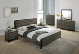 King Bedroom Set Modern Wood Dresser Mirror Nightstands Gray - Furniture Home Direct