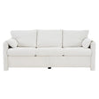 Modern 3 Seater Sofa Chenille Couch Plush Triple Seater Sofa With High Density Foam Cushions, Deep Seat Living Room Couch For Family Room, Apartment & Home Theater - Ivory White - Furniture Home Direct