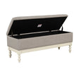 Tufted Storage Bench With Soft Close Lid - Light Gray / Cream - Furniture Home Direct