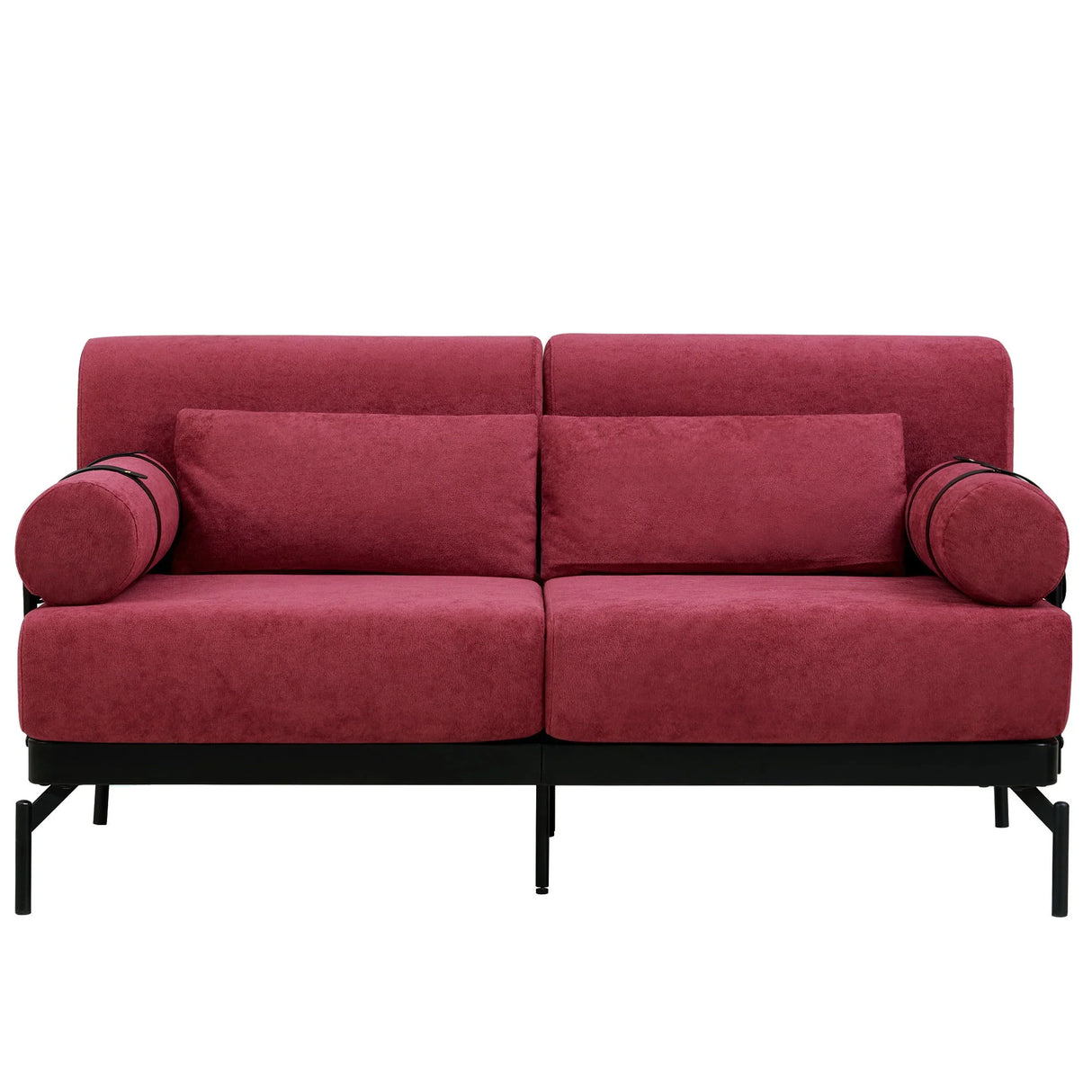 Modern Loveseat Sofa 2 Seater With USB Ports, Cylindrical Armrests - Furniture Home Direct