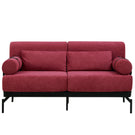 Modern Loveseat Sofa 2 Seater With USB Ports, Cylindrical Armrests - Furniture Home Direct