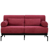 Modern Loveseat Sofa 2 Seater With USB Ports, Cylindrical Armrests - Furniture Home Direct