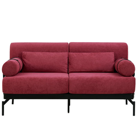Modern Loveseat Sofa 2 Seater With USB Ports, Cylindrical Armrests - Furniture Home Direct
