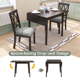 3 Piece Kitchen Dining Set With Drop Leaf Dining Table And 2 Dining Upholstered Chairs, Dining Room Set For Small Places - Furniture Home Direct