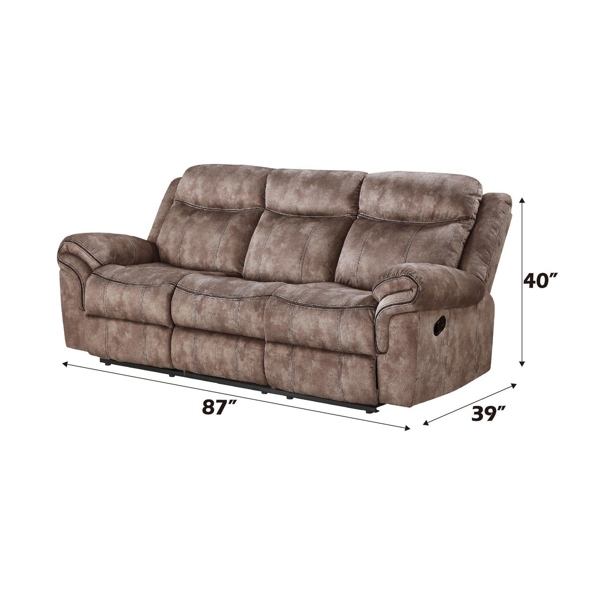 Zubaida - Two Tone Velvet Recliner Sofa With USB Port Drop Down Table - Furniture Home Direct