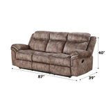 Zubaida - Two Tone Velvet Recliner Sofa With USB Port Drop Down Table - Furniture Home Direct