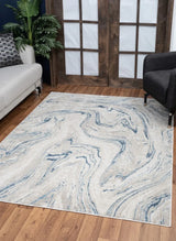 Elegance - 5'3" X 7'3" Polyester Area Rug - Ivory - Furniture Home Direct