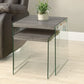 Accent Nesting Table Clear Tempered Glass For Living Room (Set of 2) - Furniture Home Direct