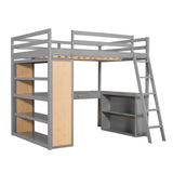 Loft Bed With Ladder, Shelves, And Desk - Furniture Home Direct