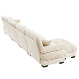 Deep Seating Oversized Modular Cloud Sofa With Waist Pillows and ottoman - Furniture Home Direct