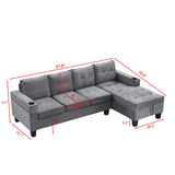 Modern Sectional Sofa Set With L Shape Chaise Lounge And Storage - Furniture Home Direct
