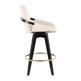 Cosmo - Contemporary Fixed Height Counter Stool With Swivel With Round Footrest (Set of 2) - Furniture Home Direct