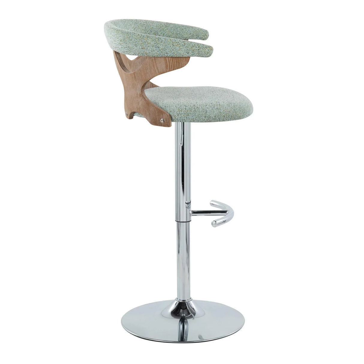 Gardenia - Contemporary Adjustable Barstool With Swivel / Rounded T Footrest (Set of 2) - Furniture Home Direct