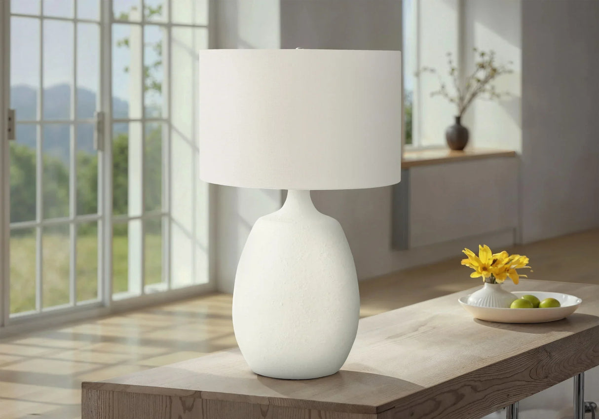Lighting, Table Lamp, Resin, Contemporary - Cream - Furniture Home Direct