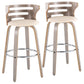 Cosini - Mid Century Modern Fixed Height, Barstool With Swivel With Round Footrest (Set of 2) - Furniture Home Direct