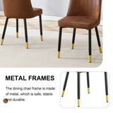 Set Of 8 Brown Faux Suede Velvet Dining Chair Set - Brown - Furniture Home Direct