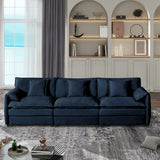 Modern Chenille Oversized Deep Seat Sectional Sofa With Pillows - Furniture Home Direct