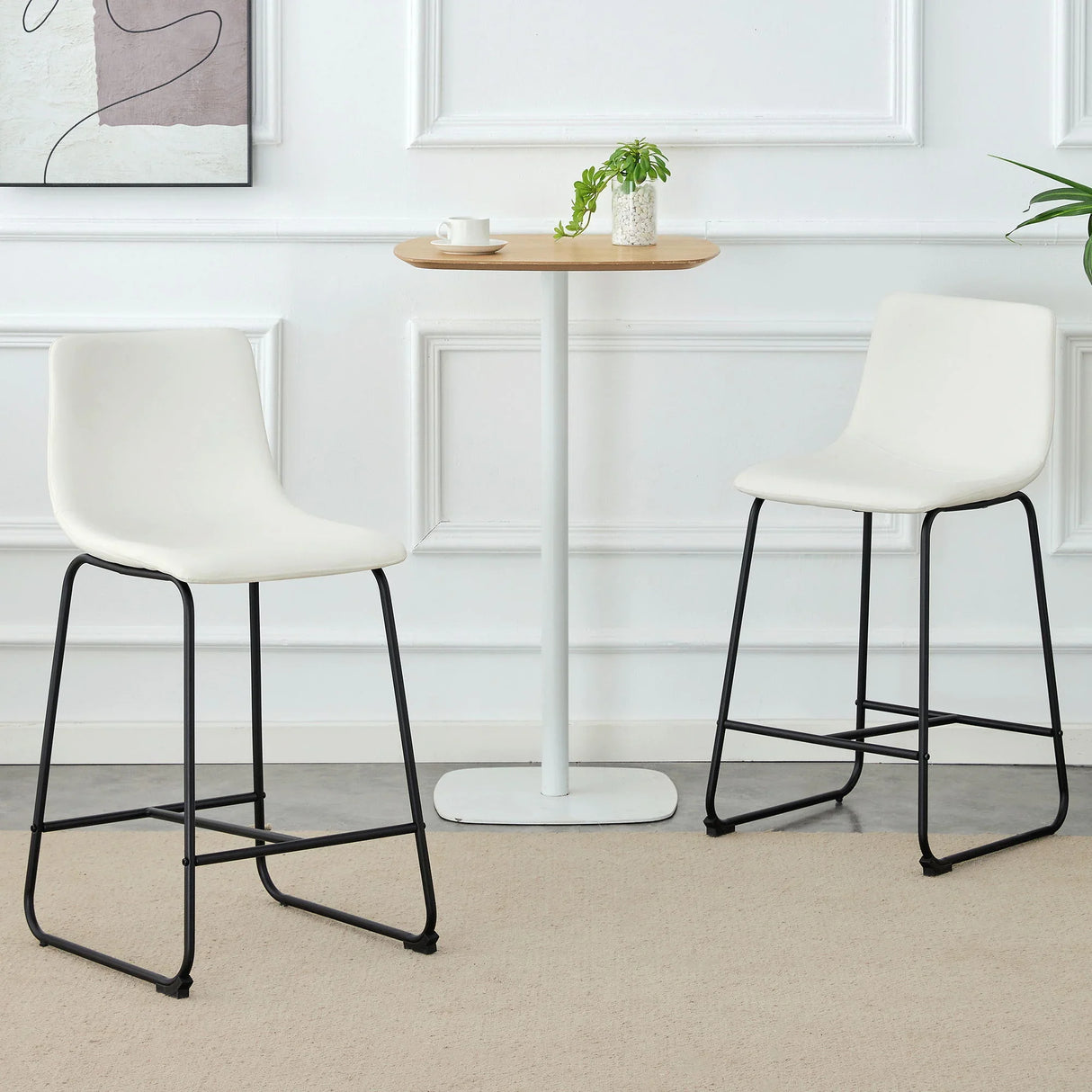 Retro Bar Chairs, Comfortable Stools (Set of 2) - Furniture Home Direct