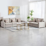 Nolan - Linen Fabric Sofa And Loveseat Living Room With Pillows And Interchangeable Legs - Furniture Home Direct