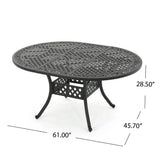 Outdoor Expandable Aluminum Dining Table With Latticework Details And Curvy Legs