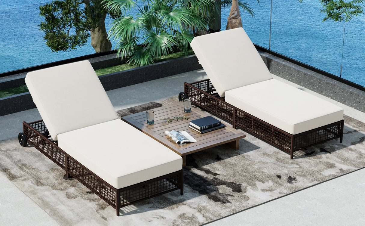 Outdoor Lounge Chair - Beige - Furniture Home Direct