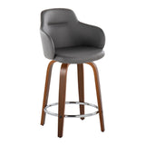 Boyne - Contemporary Fixed Height Counter Stool With Swivel With Round Footrest (Set of 2) - Furniture Home Direct