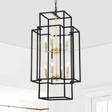 8 Light Lantern Chandelier Lighting, Entryway Chandeliers For High Ceilings, Chandeliers For Dining Room, Foyer, Entry, Staircase, Hallway, Height Adjustable (E12 Bulbs Not Included) - Furniture Home Direct