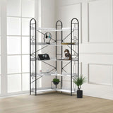 Industrial Style Corner Bookshelf With Thickened Iron Frame - Furniture Home Direct