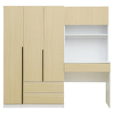 3 Door Storage Desk Wardrobe For Bedroom With Shelves And 3 Drawers - Furniture Home Direct