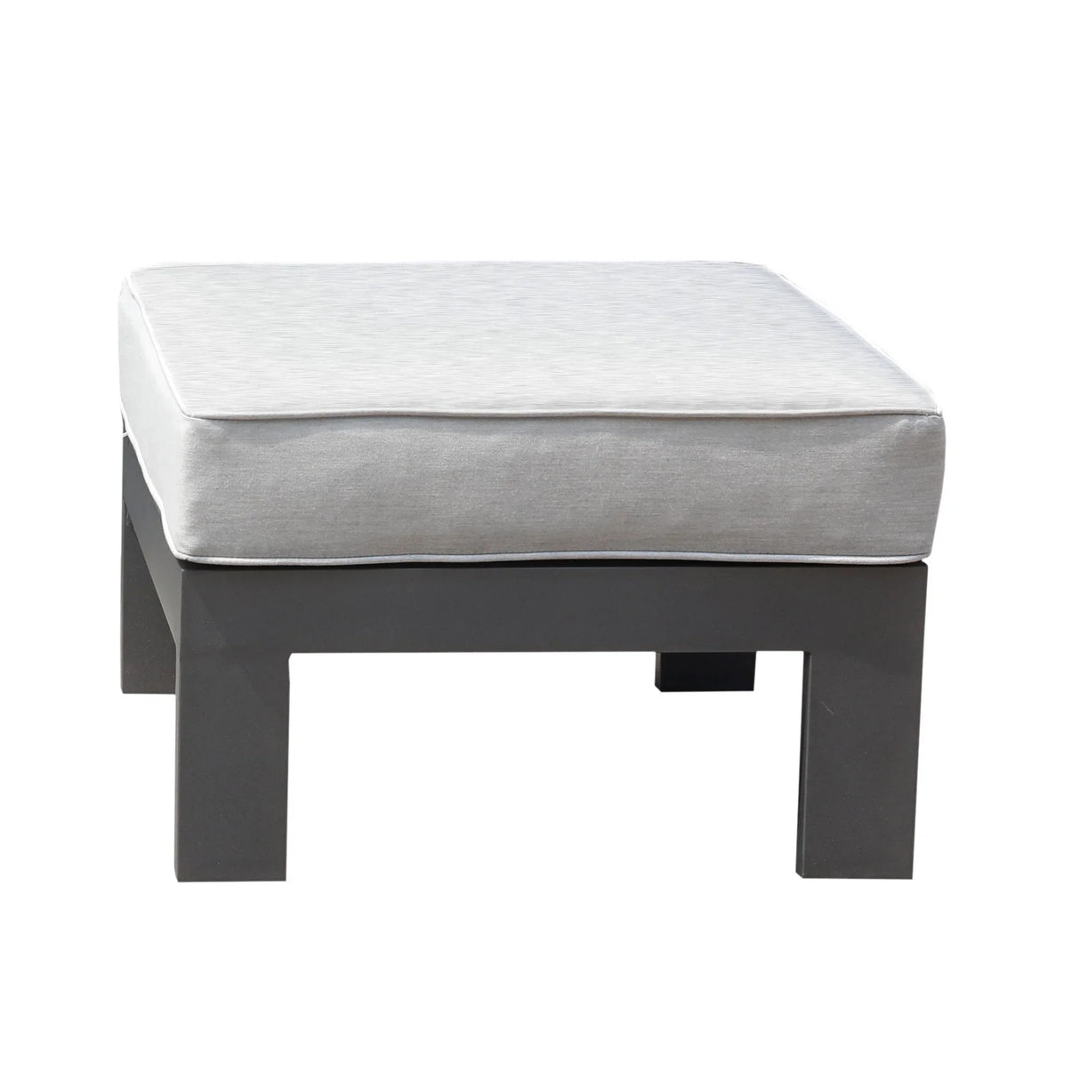 Patio Indoor Outdoor Aluminum Ottoman Footstool With Cushion - Furniture Home Direct