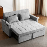 Pull-Out Sleeper Sofa With Reversible Backrest Cushion, Side Pockets, 2 USB Ports And A Phone Holder For Living Room - Furniture Home Direct