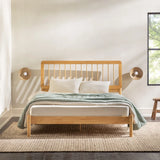 Mid-Century Modern Solid Wood Spindle Bed - Furniture Home Direct