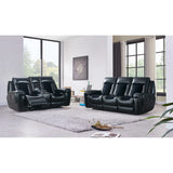Clark - Blanche / Velvet Power Console Reclining LS With LED - Black - Furniture Home Direct