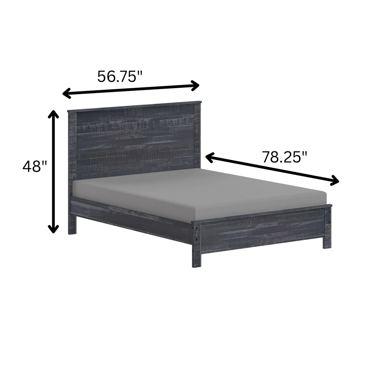 Albany - Bed Frame With Headboard, Heavy Duty Modern Rustic Design - Furniture Home Direct