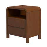 Lionel - Mid-Century Modern Nightstand 2 Drawer - Brown - Furniture Home Direct