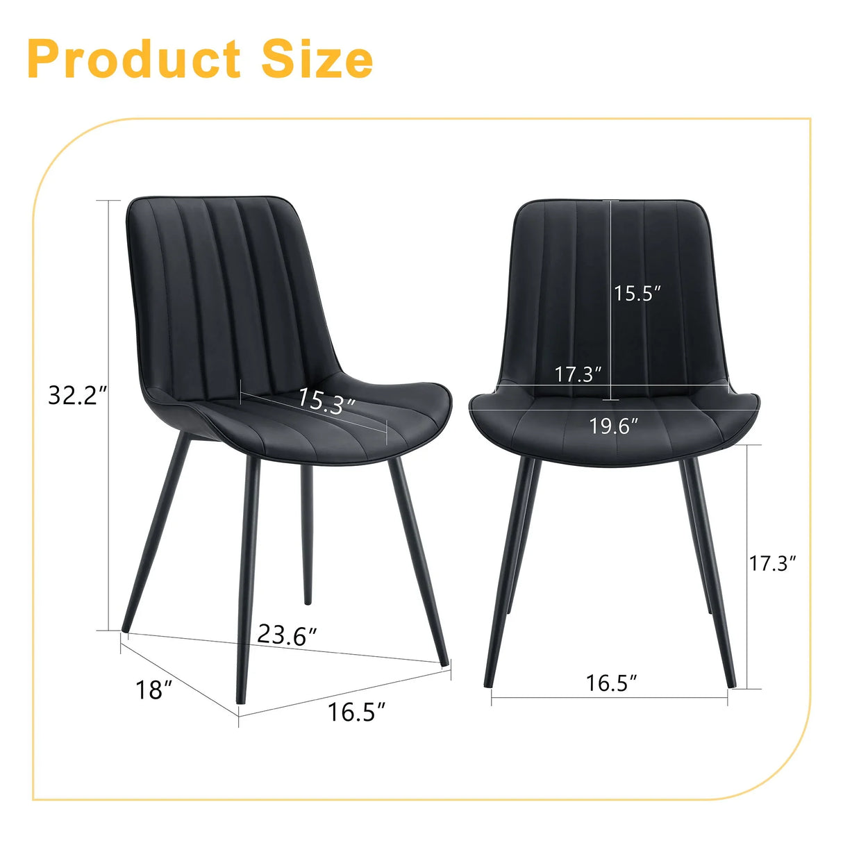 Modern Style Extended Seat Cushion Dining Chair Set - Furniture Home Direct