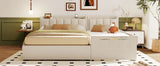 Platform Bed With Storage Drawers And USB Ports Beige - Furniture Home Direct