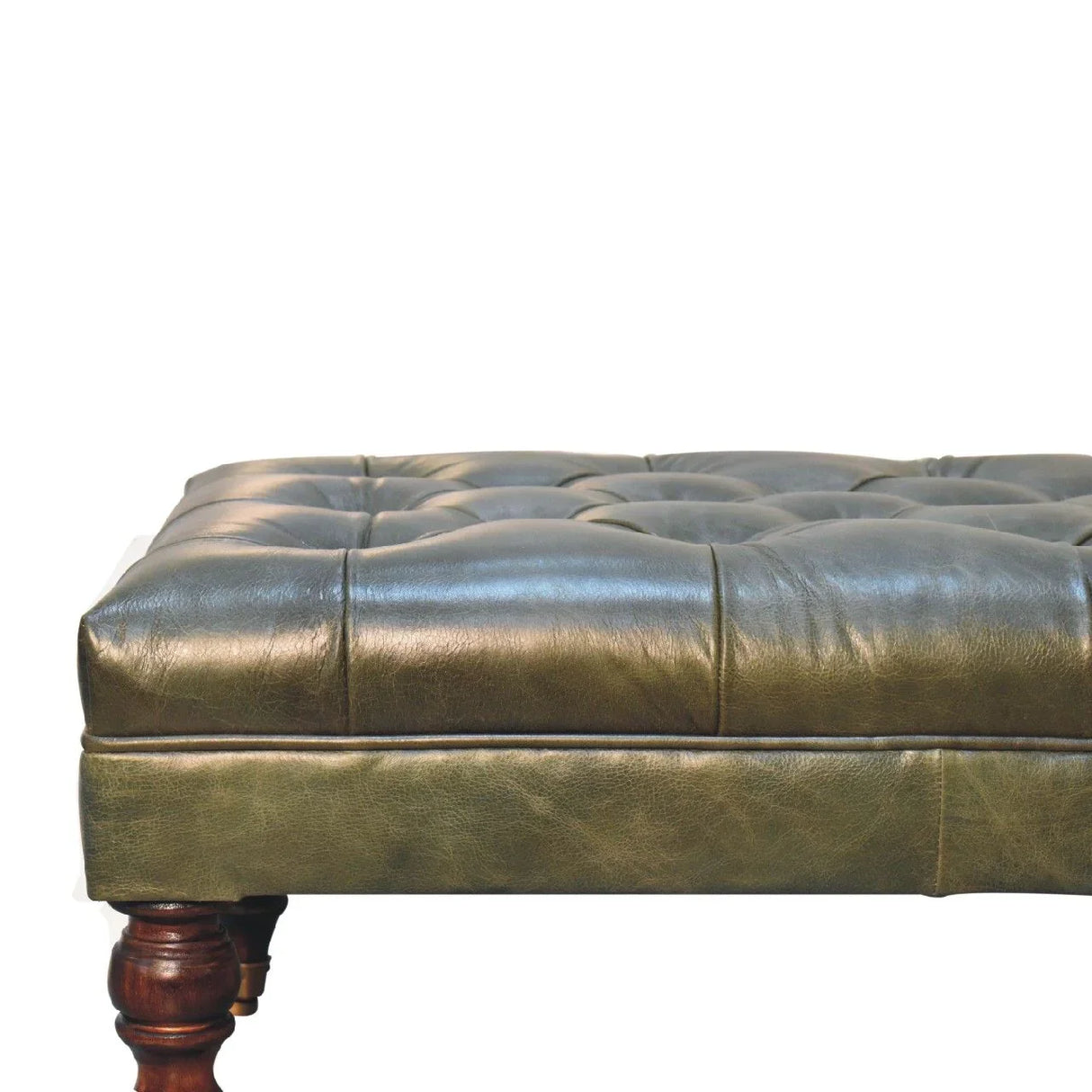 Buffalo - Leather Ottoman With Castor Legs - Furniture Home Direct