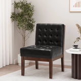 Contemporary Accent Chair With Tufted Waffle Stitch - Black