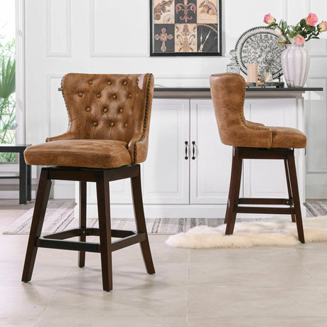 Holmes - Tufted High Back 360 Swivel Counter Height Barstool - Furniture Home Direct