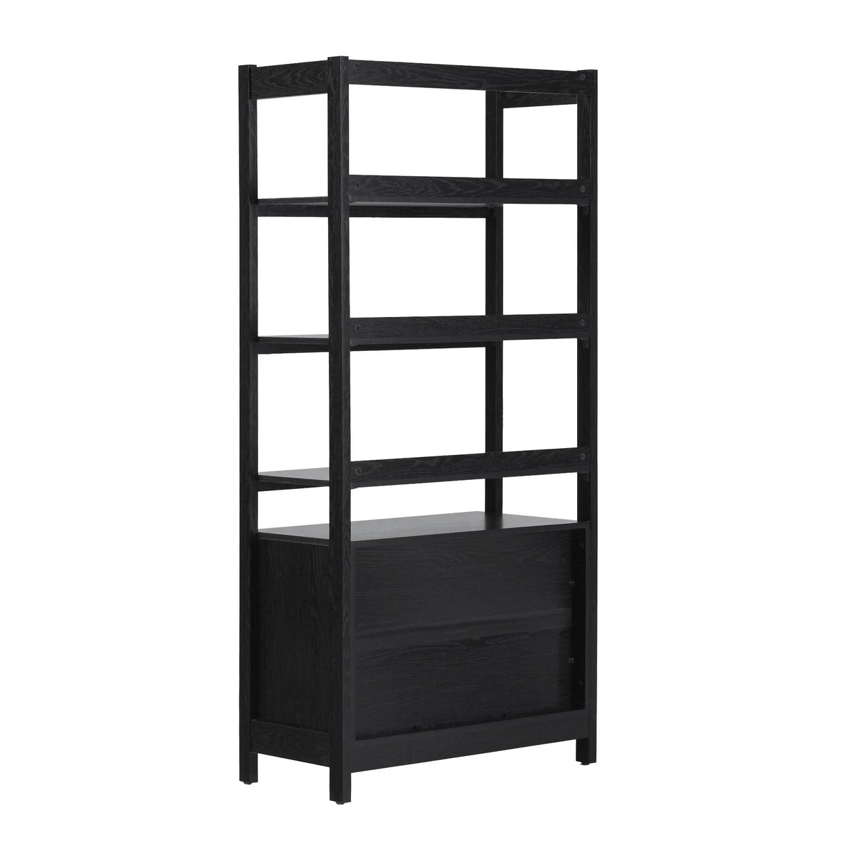 Transitional Wide Reeded Bookshelf With Drawers On Bottom - Furniture Home Direct