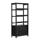 Transitional Wide Reeded Bookshelf With Drawers On Bottom - Furniture Home Direct